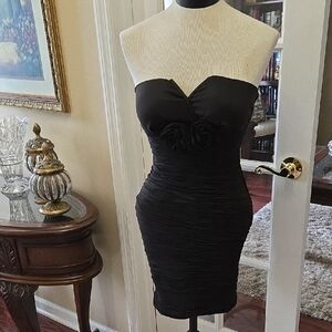 Gossip Girl By Romeo & Juliet Couture Elegant Black Strapless Dress Padded Bra S